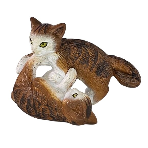 Papo 2005 Kittens Cats Playing Collectible Figurine Miniature Tabby Cat Plastic - Picture 1 of 8